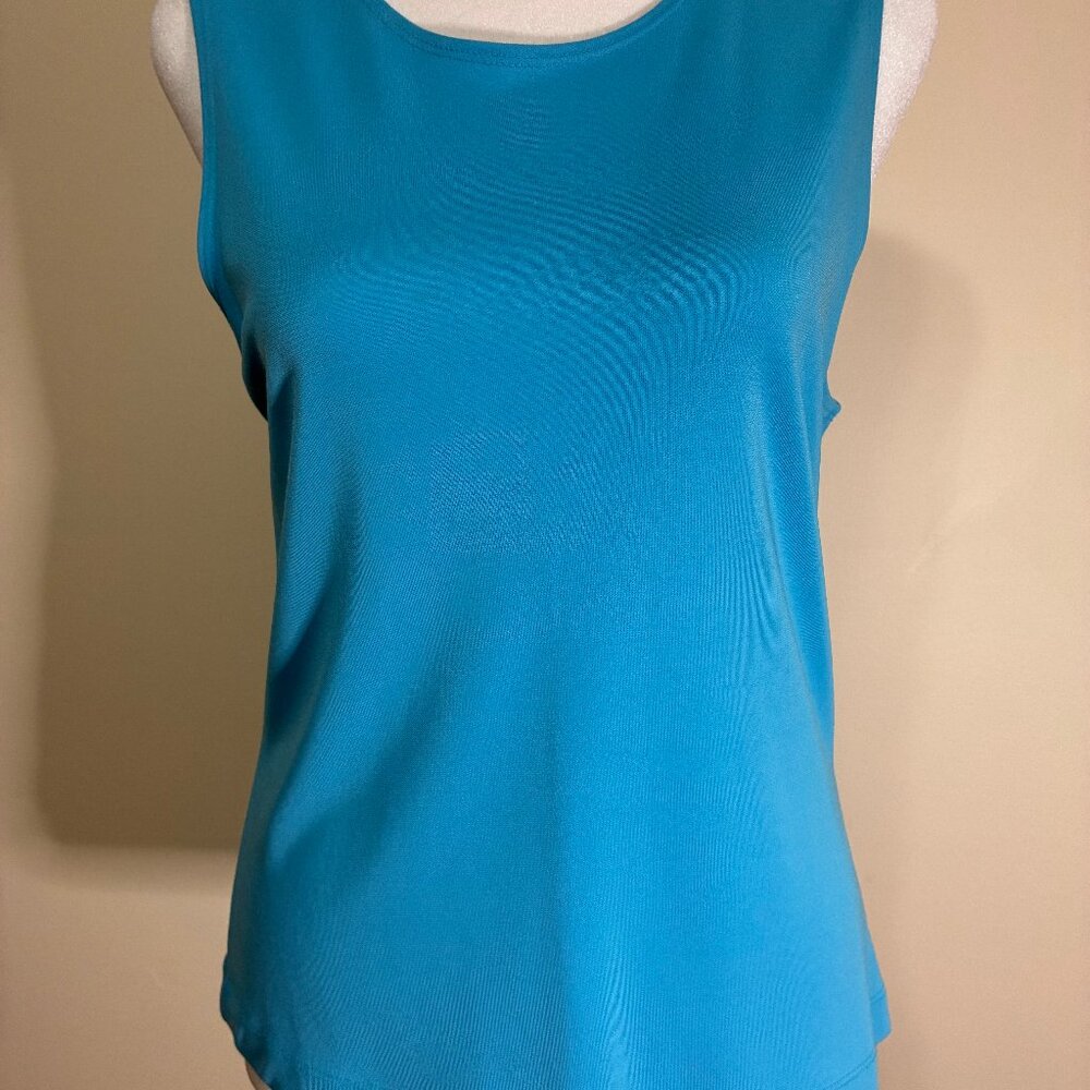 VTG PETITE SOPHISTICATE Crew Neck Shell Tank Top Blue Sleeveless Size M/8